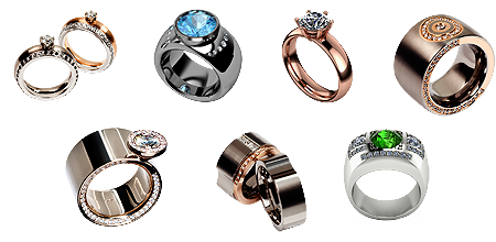 Eine kleine Auswahl von Ringen von Uli Glaser Design Hamburg